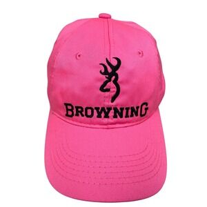 Browning Baseball Cap Hat Adjustable Strapback Logo Deer Buck Pink Women OSFM